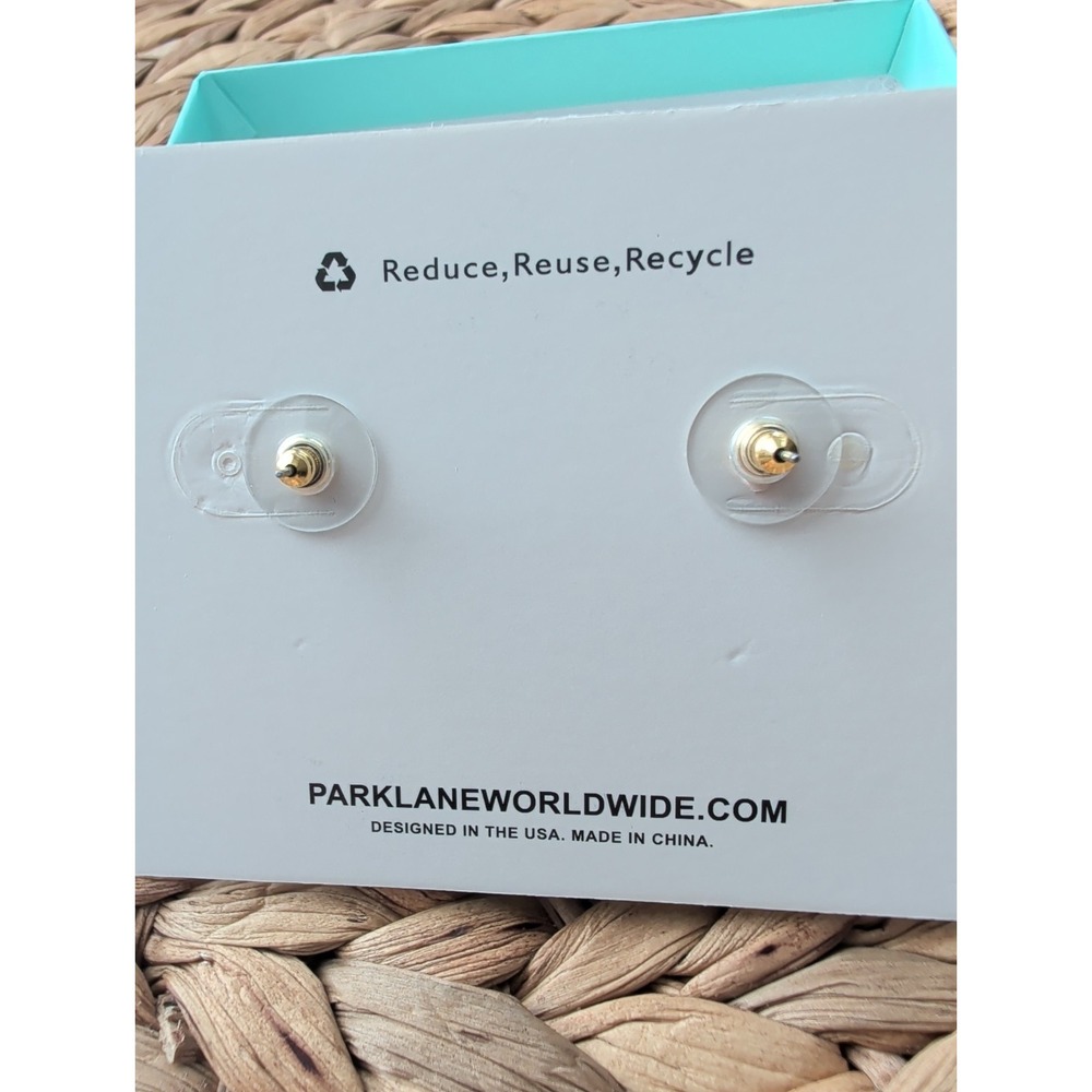 Park Lane Turquoise Impression Pierced Earrings Gold Tone NWT - Picture 3 of 3